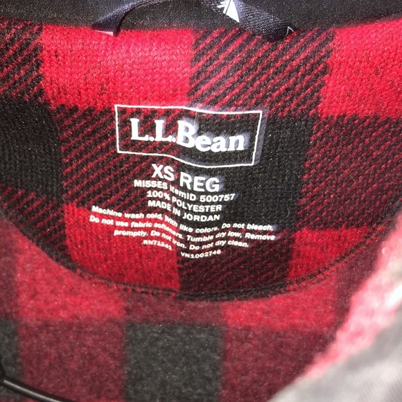 LLBean Buffalo Check Pullover plaid print size XS Christmas holiday swea… - Picture 3 of 5